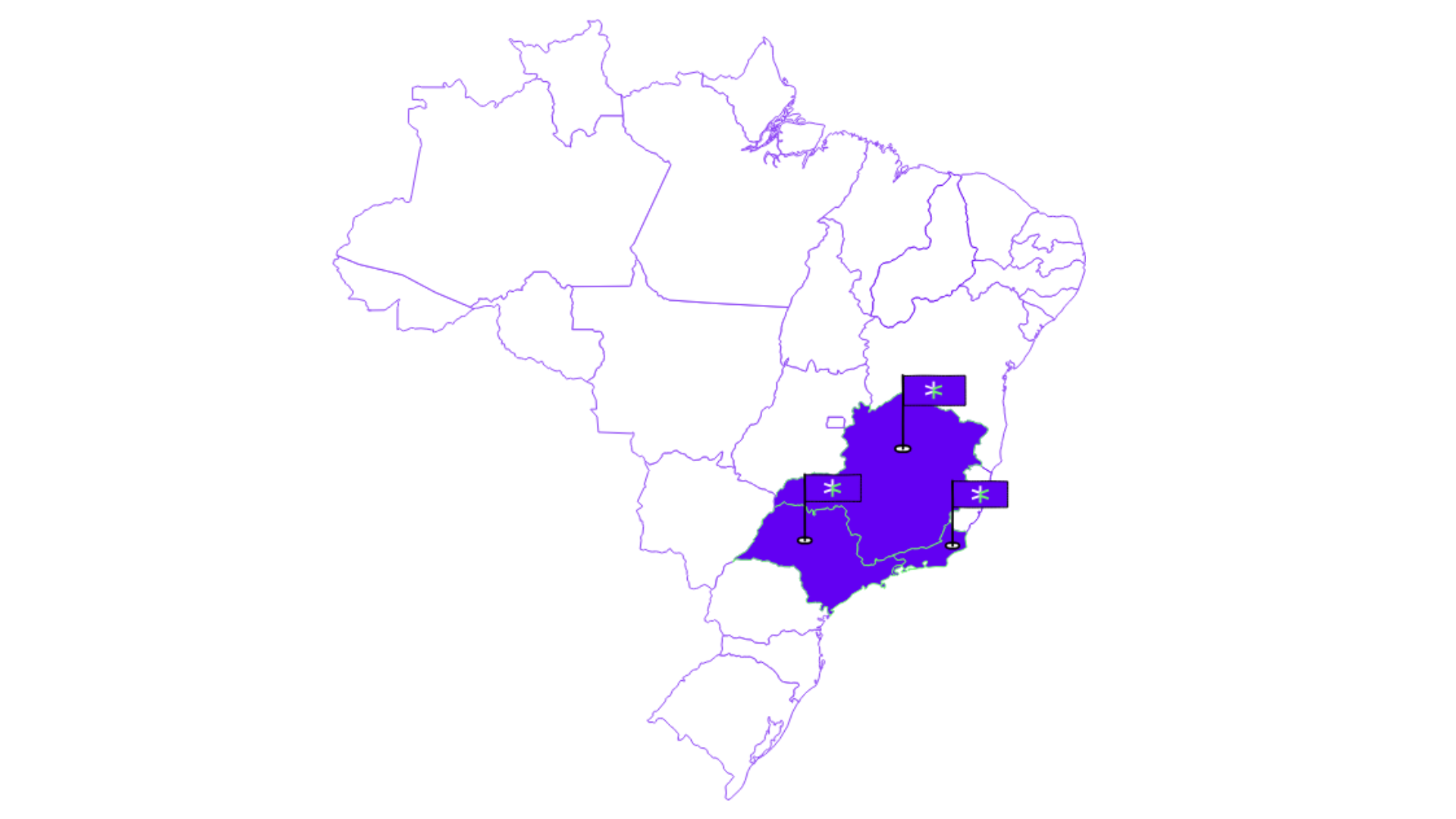 Mapa do Brasil com as distribuidoras de energia atendidas pela Flora